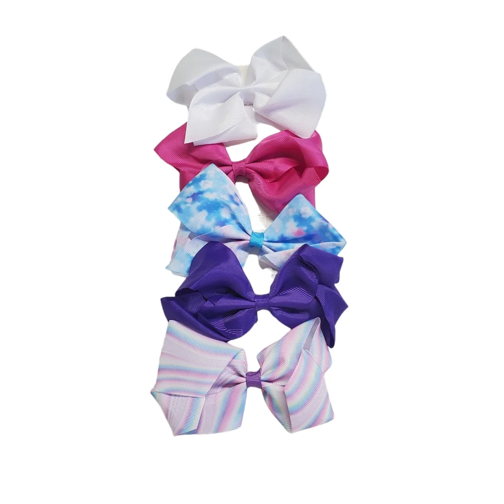 NWOT Girls Bundle Girls' Cap Tye Dye Heart & Hair Bows 5 Pack